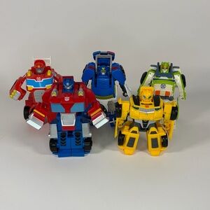 Transformers Rescue Bots Set of 5 Figures Optimus Prime Bumblebee Medix Chase